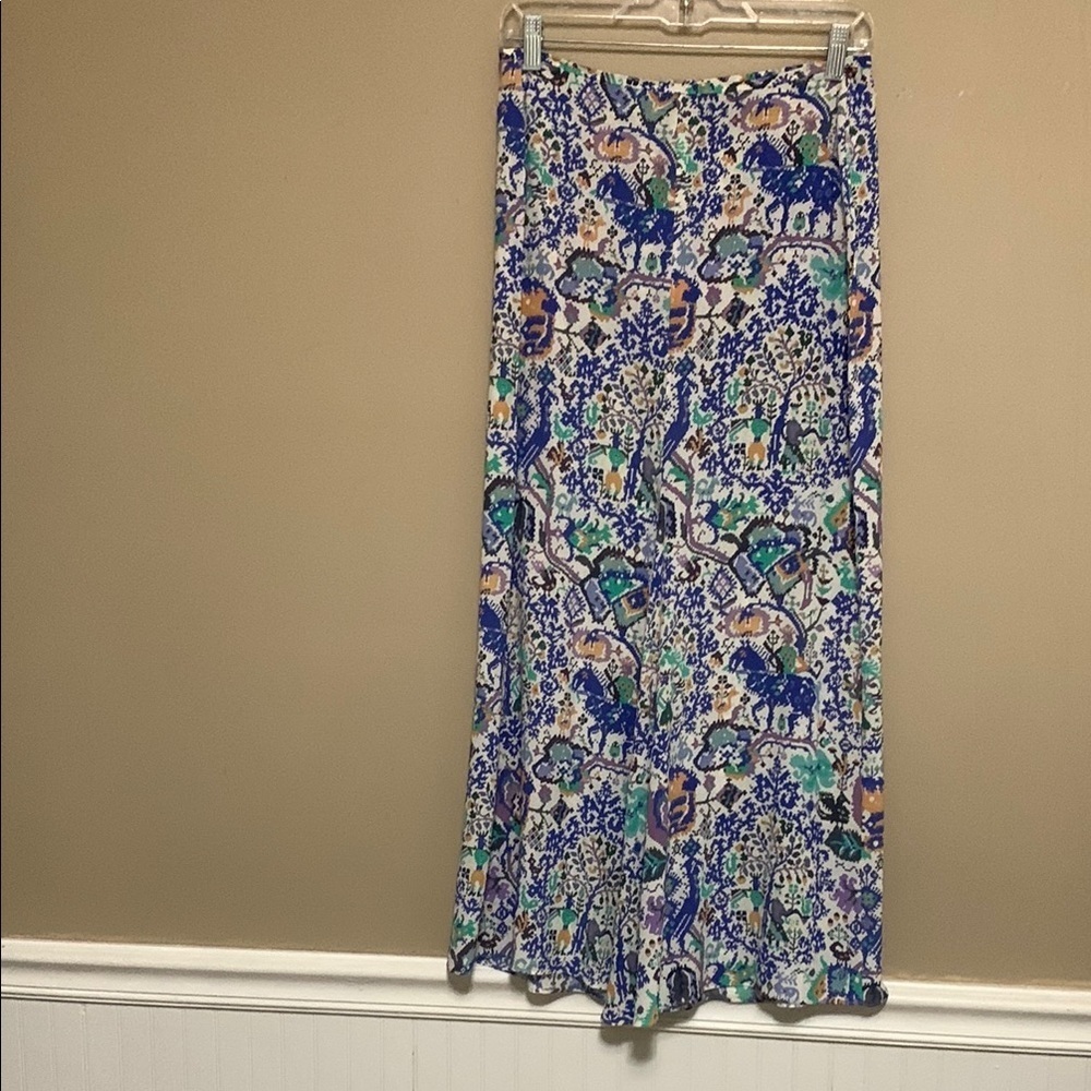 Isabel Marant Women’s Rosalia’s Silk Pattern Maxi Skirt 38 Artsy Luxury Office